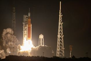 Artemis I launching from NASA's Kennedy Space Center in Florida
